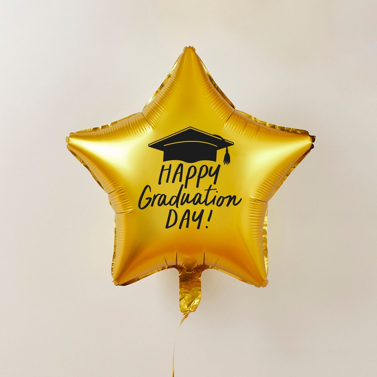 18" Gold Star Custom Text Helium Foil Balloon