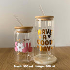 "Mama Needs Coffee" Glass Cup With Straw