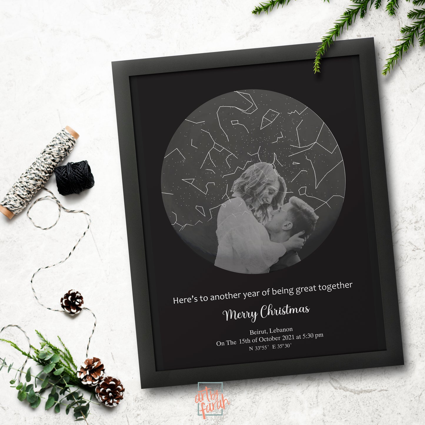 Christmas Starmap Frame